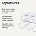 Amazon Basics Cajones organizadores de maquillaje apilables de plás...