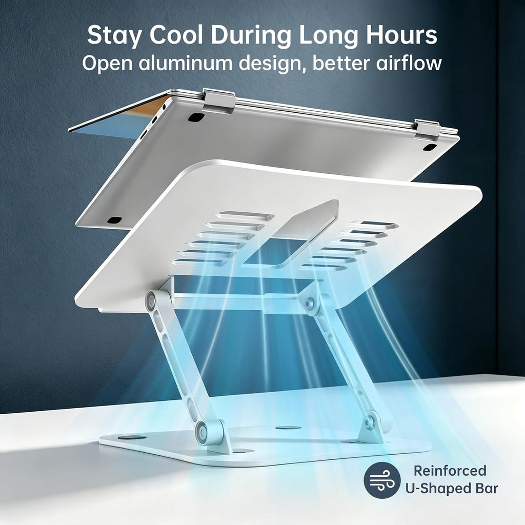 Afaloona Soporte de aluminio para computadora portátil, elevador ajustable