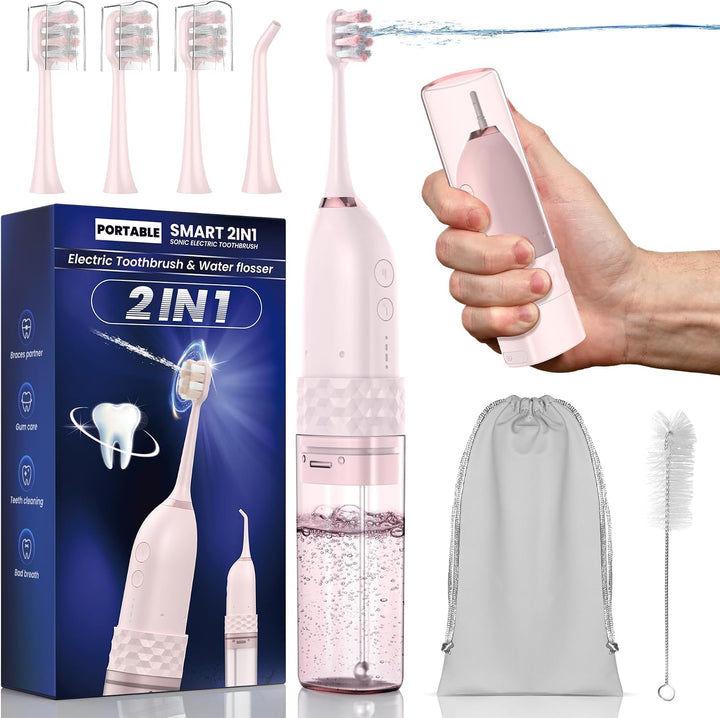 UNINGOPI Cepillo de dientes eléctrico con hilo dental de agua, kit...