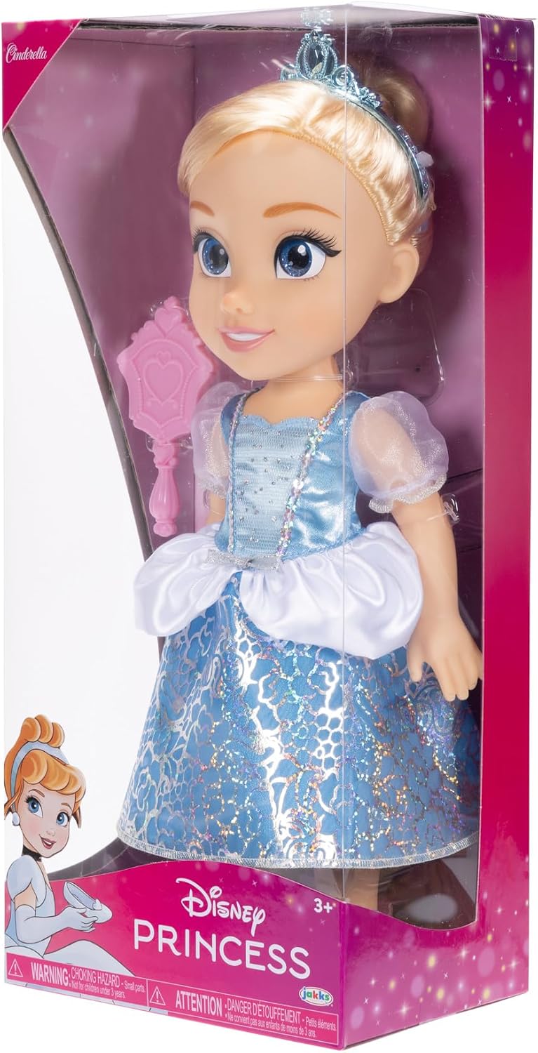 Disney Princess My Friend - Muñeca Cenicienta de 14 pulgadas de alto, incluye atuendo extraíble, tiara, zapatos y cepillo