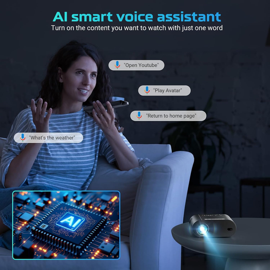 [Google TV\/control de voz] Proyector inteligente GooDee 4K UHD con...