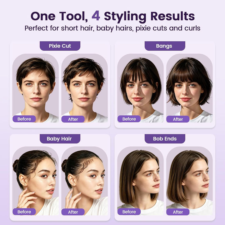 Youbella Plancha plana inalámbrica para cabello corto, mini alisado...