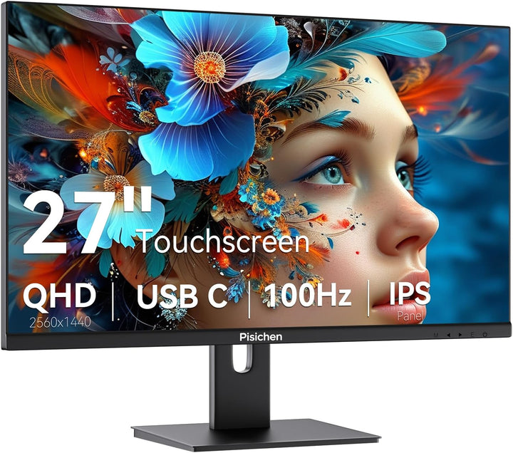 Pisichen Monitor de pantalla táctil 27" 2K 100Hz Monitor de jue...