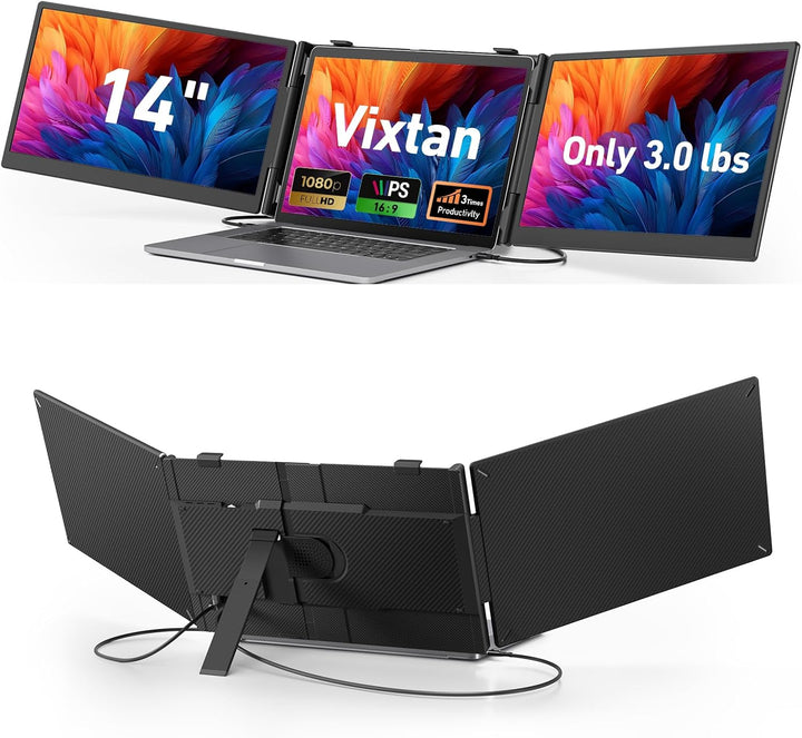 Vixtan Extensor de pantalla triple para portátil de 14 pulgadas, mo...