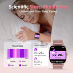 Reloj inteligente para mujer, contestar/hacer llamadas, pantalla ultra clara de 1.85 pulgadas | Rastreador de actividad física con monitor de frecuencia cardíaca/sueño/SpO2