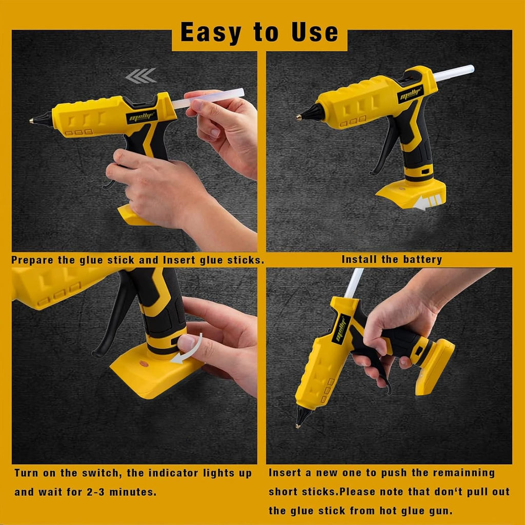 Pistola de pegamento caliente inalámbrica de 100 W compatible con batería