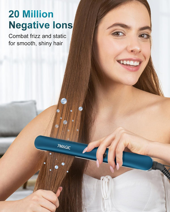 7MAGIC Plancha de pelo alisadora de 1 pulgada, plancha plana de tit...