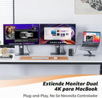 TobenONE Estación de acoplamiento para MacBook 16 en 2, monitores 4K duales