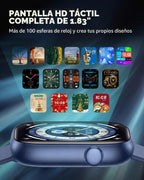 Reloj inteligente para mujeres y hombres, rastreador de actividad física y sueño con pantalla táctil HD de 1.83 pulgadas, reloj inteligente de llamadas Bluetooth para Android/iOS, IP67