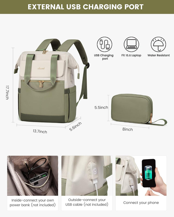 LOVEVOOK Mochila para laptop para mujeres, mochila de trabajo conve...