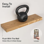 Estantes flotantes de madera natural para pared de 24 pulgadas