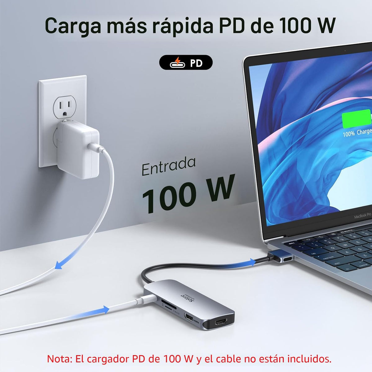Estación de acoplamiento Selore para MacBook Pro Air, Hub USB C par...