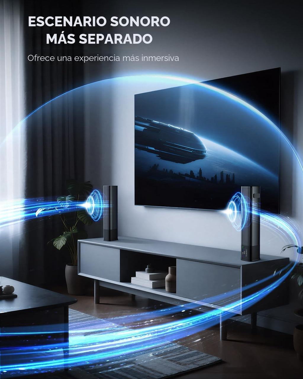 Saiyin Barra de sonido de 24", sistema de barra de sonido envolvente de