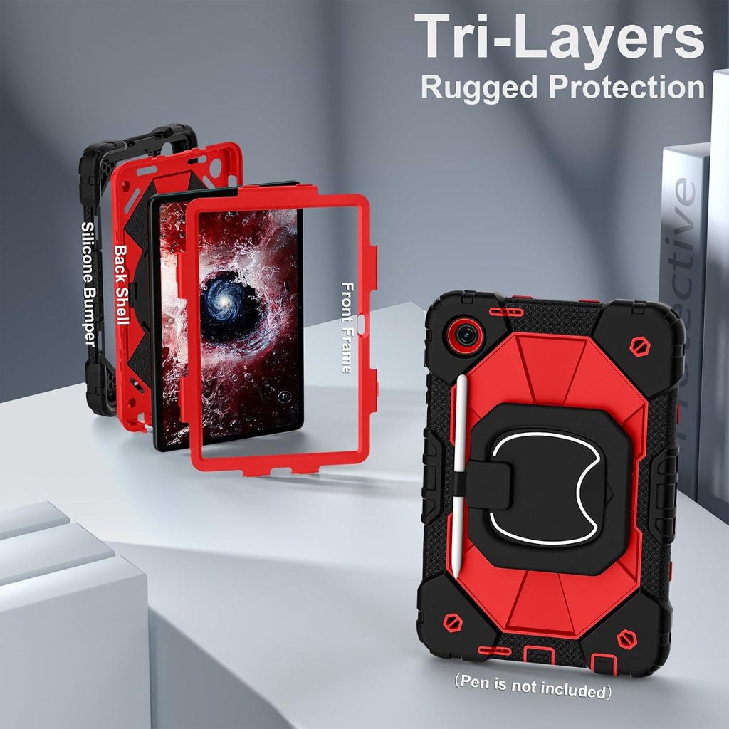 Funda para T-Mobile Revvl Tab 2 de 10.1 pulgadas 2025, negro y rojo