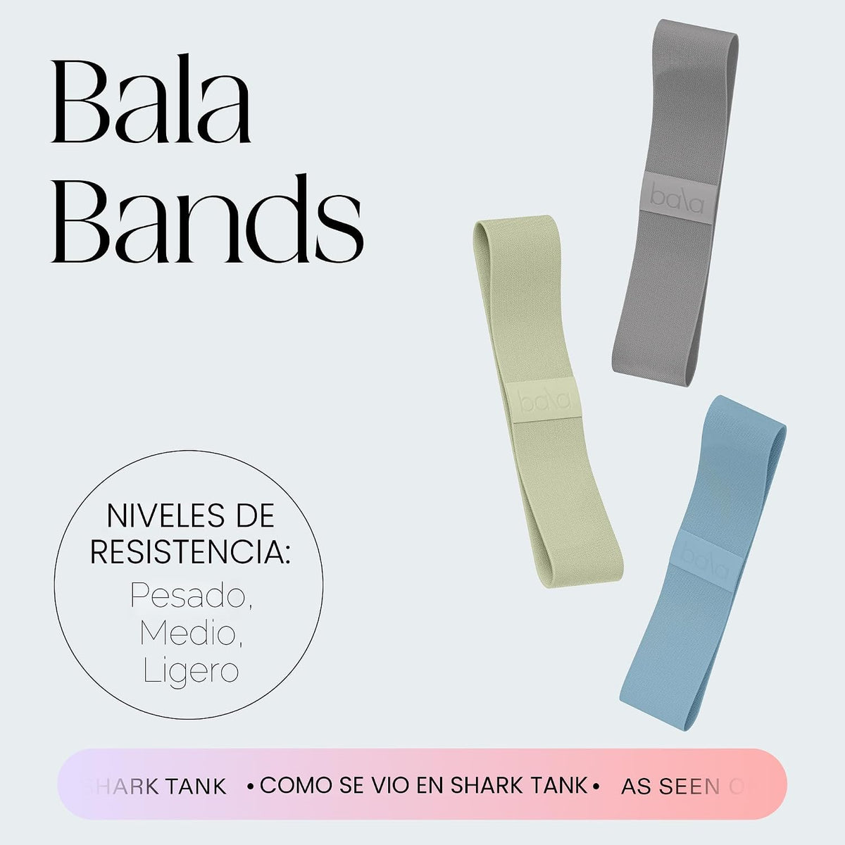 Bala Bands Bandas de Resistencia, Bandas de Ejercicio de Tela Antideslizante