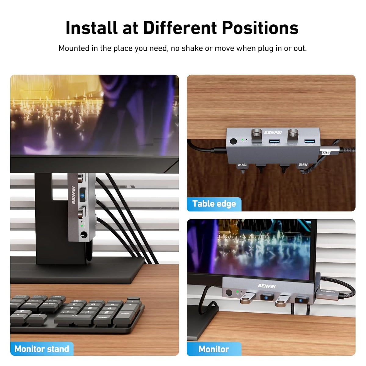 BENFEI Interruptor KVM HDMI USB 3.0 (8K@60Hz) con 4 puertos USB 3.0 para compartir monitor, teclado y mouse entre 2 computadoras