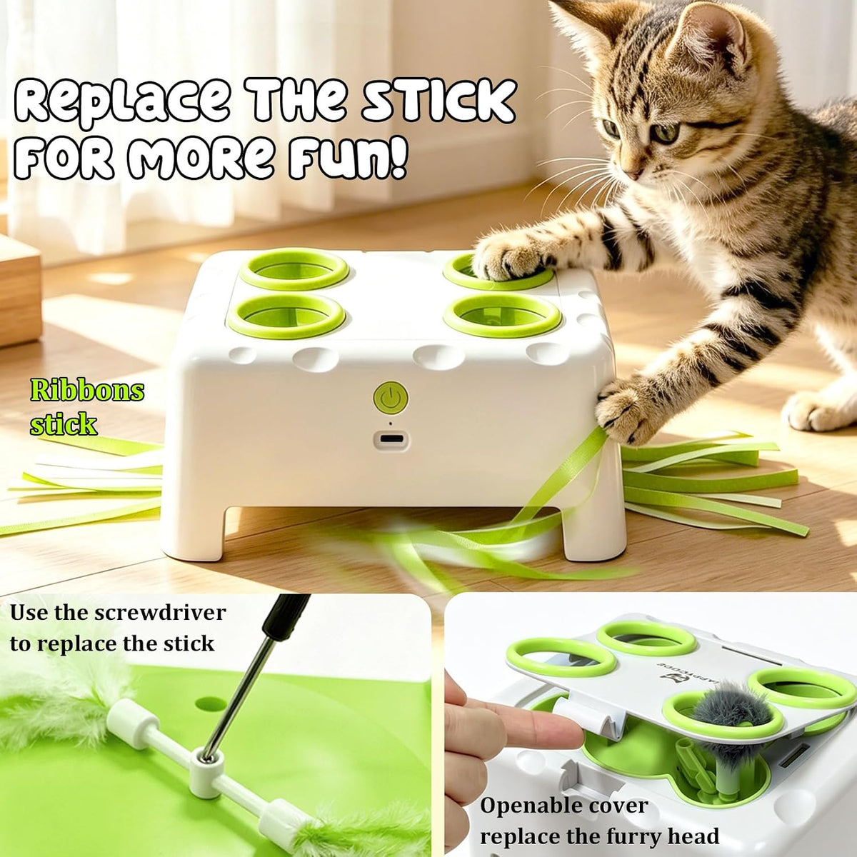 Juguetes automáticos interactivos para gatos, juguete mágico de