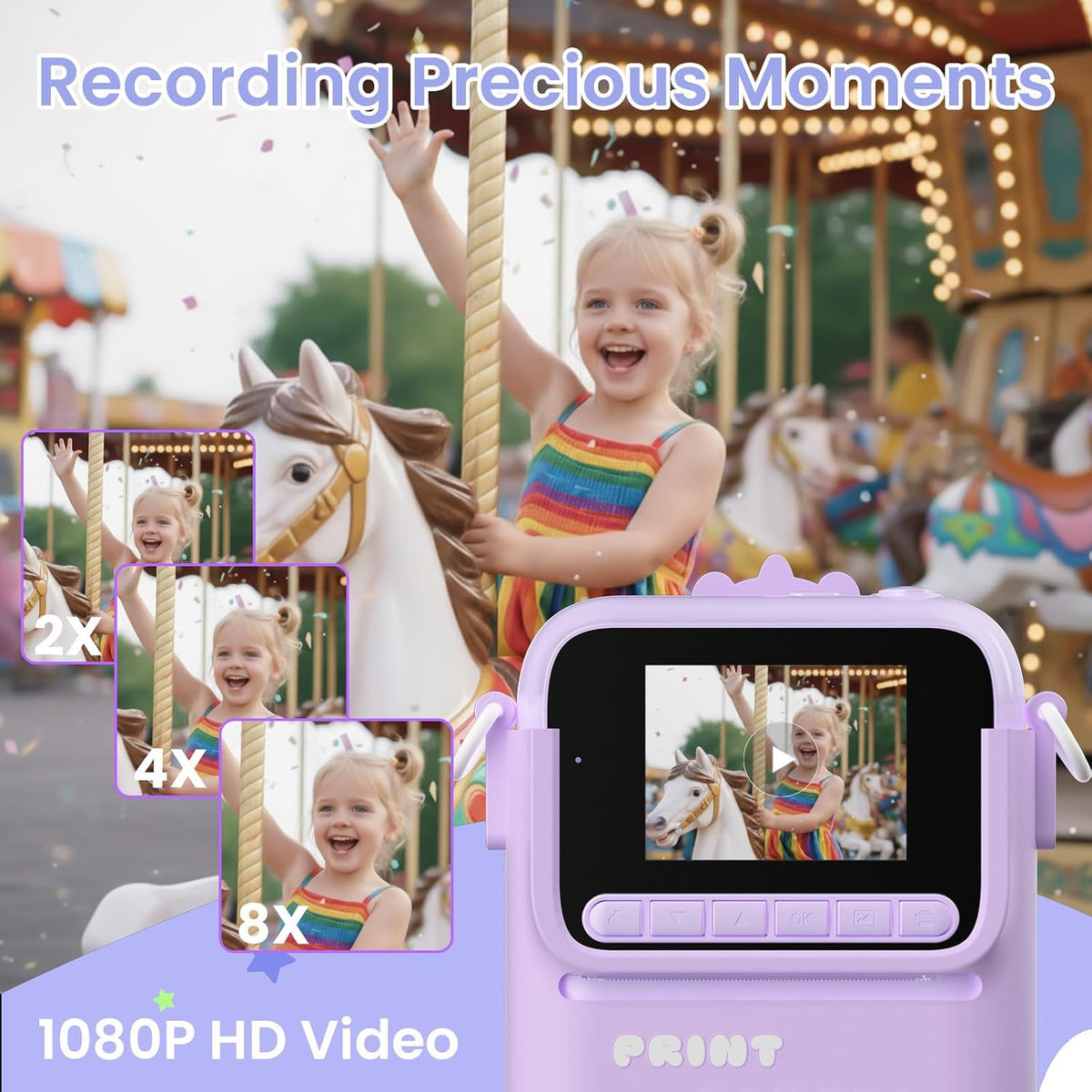 Cámara de impresión instantánea para niños, 3, 4, 5, 6, 7, 8, 9, 10, 11