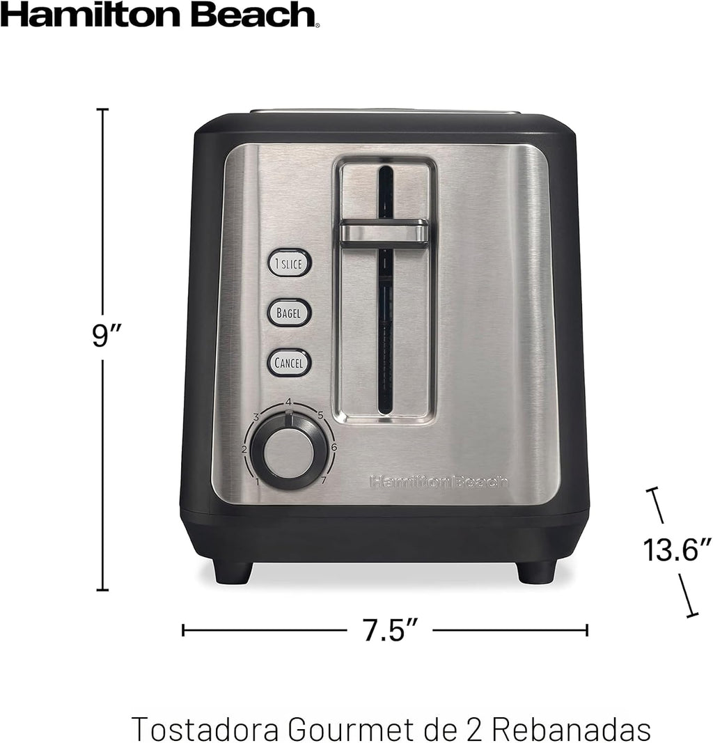 Hamilton Beach Tostadora gourmet de 2 rebanadas con tecnología Sure-Toast