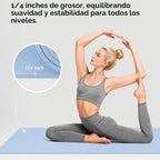 Tapete de yoga extra ancho de 72 x 32 pulgadas, tapete de ejercicio antideslizante de TPE para entrenamiento en casa, tapete de yoga grande de alta densidad de 0.236 pulgadas para hombres y