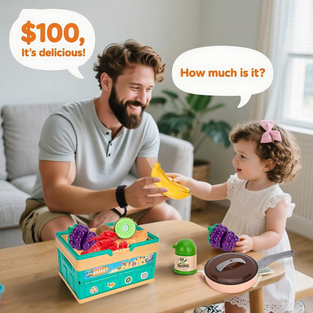 80 piezas de juego de cocina de simulación para niños pequeños, jue...