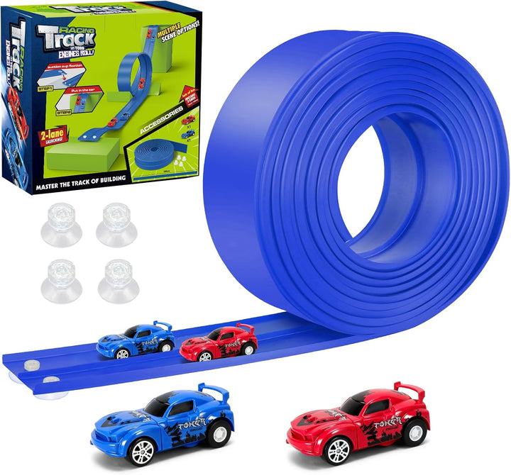 KETIEE Flex Tracks de 16 pies para niños: pista de rampa de carrera...
