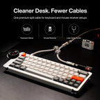 Split Dual 8K Gaming Cable AM Edition 1.4m / 4.6 ft (4.6 pies), conexión dual de alta velocidad, baja latencia, compatible con dispositivos USB tipo C, malla duradera de alambre plateado