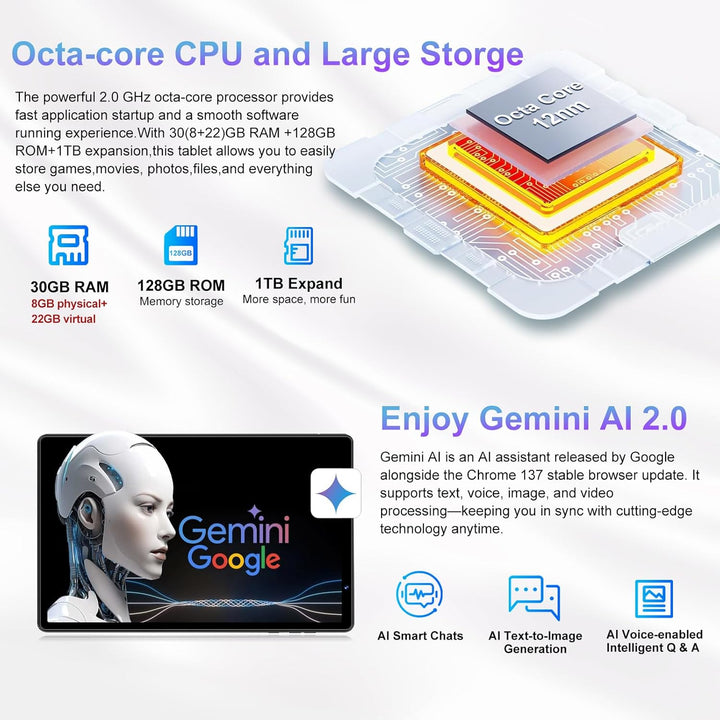 Tablet 2026 de 10 pulgadas Android 15 tabletas 30GB+128GB + 1TB Exp...