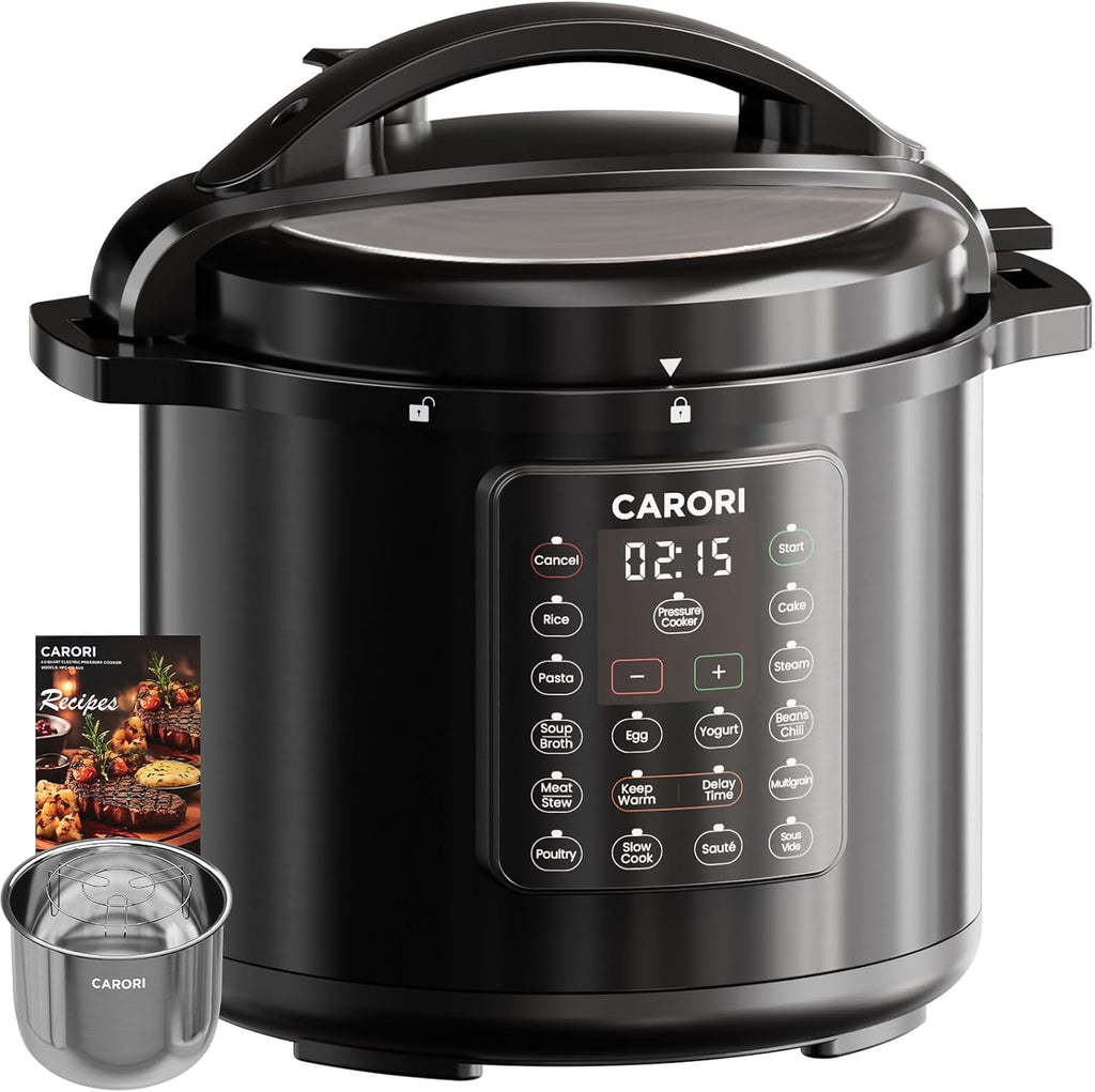 Olla a presión eléctrica 12 en 1 de 8 cuartos de galón, 1200W olla de presión multicooker con olla de acero inoxidable, olla arrocera lenta, saltear, vaporera, yogur y calentador de alimentos