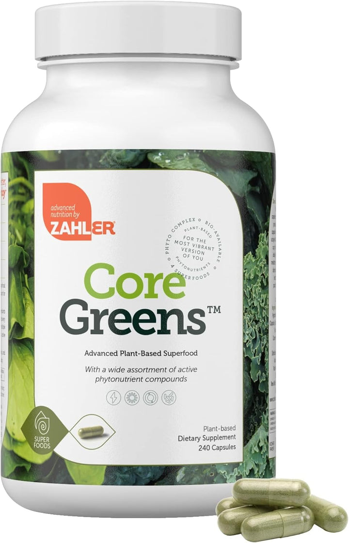 Zahler Core Greens, Cápsulas Superfood Greens, Super Greens con esp...