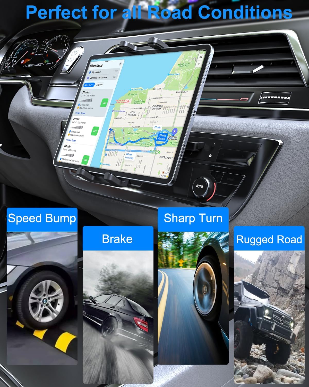 Soporte universal para tableta de coche con ranura para CD para iPad y teléfono de 4 a 13 pulgadas, soporte universal para tableta con rotación de 360 grados para iPad Pro 12.9 11 10.5 9.7, iPad Air Mini 5 4 3 2 1, Samsung Galaxy Tabs, iPhone, etc