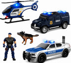 Juego de juguetes de coche de policía, camión blindado SWAT