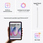 Apple iPad mini (A17 Pro): Apple Intelligence, pantalla de retina líquida de 8.3 pulgadas, 128 GB, Wi-Fi 6E, cámara frontal de 12 MP/trasera de 12 MP, Touch ID, duración de la batería durante todo el día, color azul