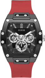 GUESS Serie GW0G para hombre | Reloj de tendencia analógica | Caja de policarbonato | Pulsera de silicona | Resistencia al agua 50M
