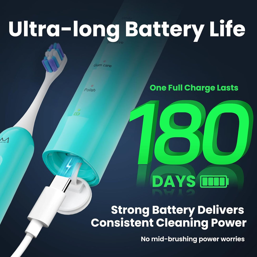 Marlincare Cepillo de dientes eléctrico para adultos, cepillo de di...