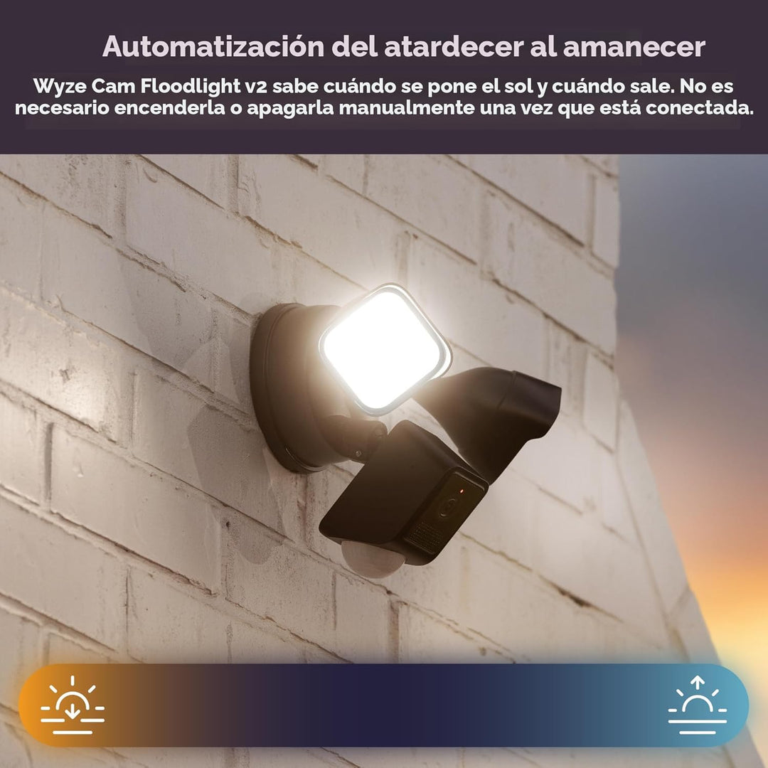WYZE Floodlight Camera v2, cámara de seguridad para exteriores, 2K...