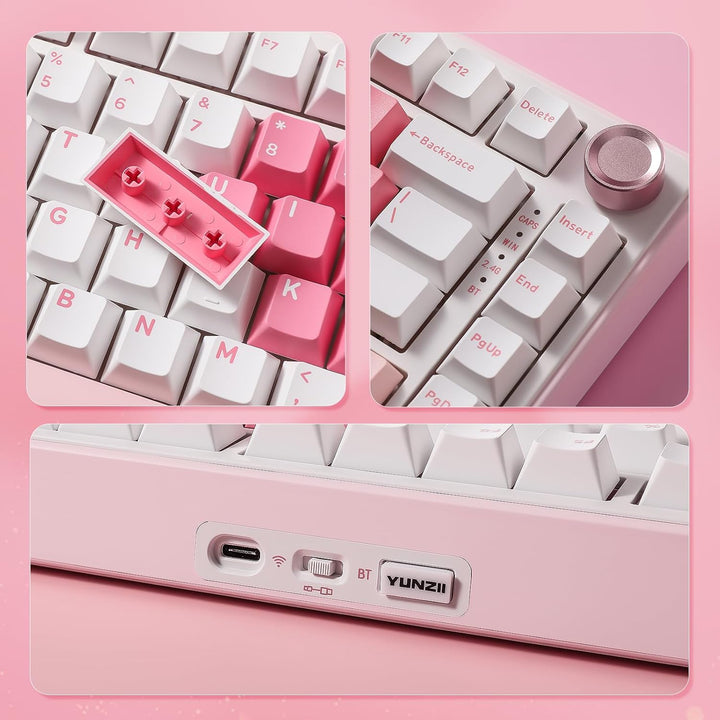 YUNZII Teclado mecánico inalámbrico B75 PRO, diseño del 75% con per...