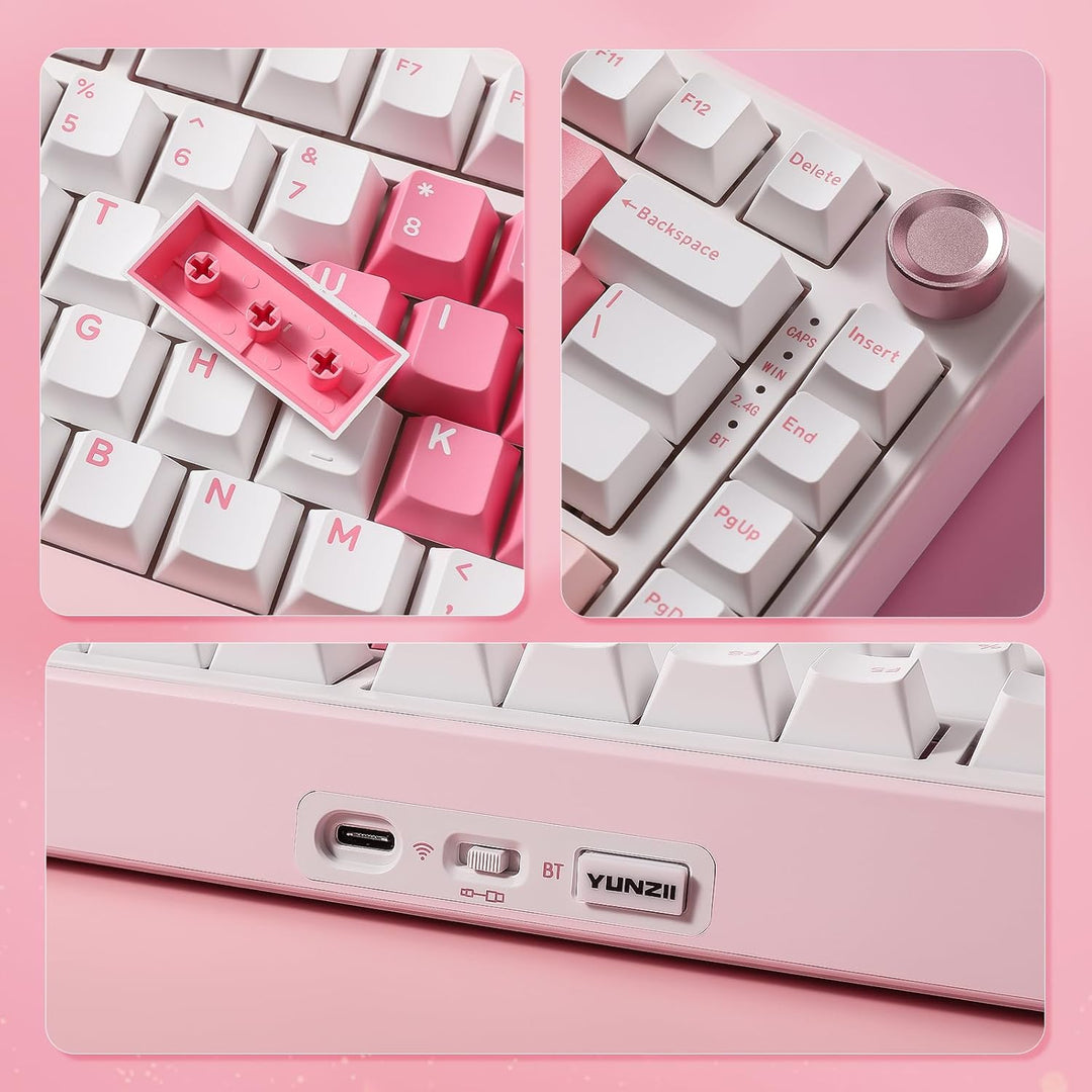 YUNZII B75 PRO Teclado mecánico inalámbrico, diseño 75% con perilla...
