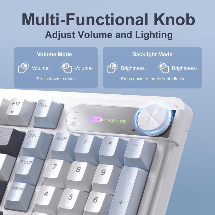MageGee GK960 Teclado inalámbrico, 98 teclas trimodo BT\/2.4G\/tecl...