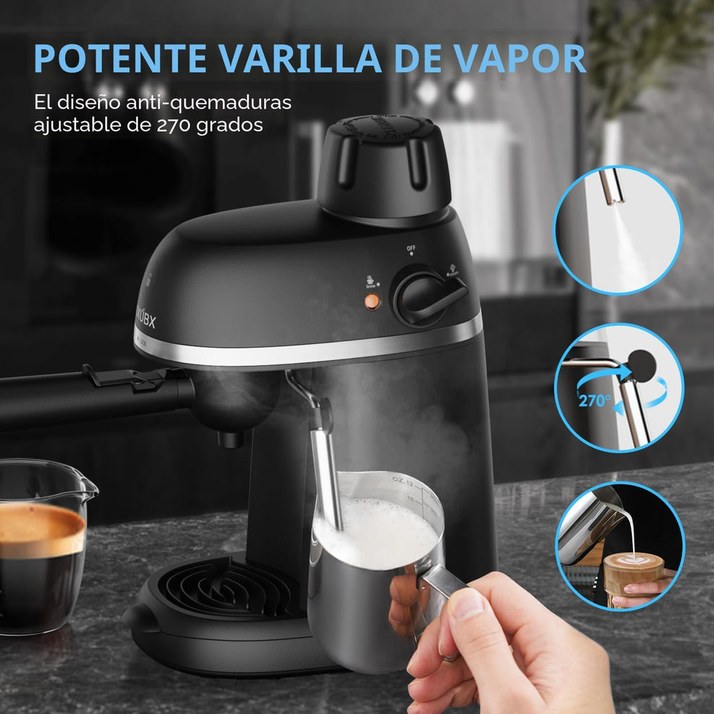 XIXUBX Máquina compacta de café expreso y capuchino, 3.5 bar con varita de