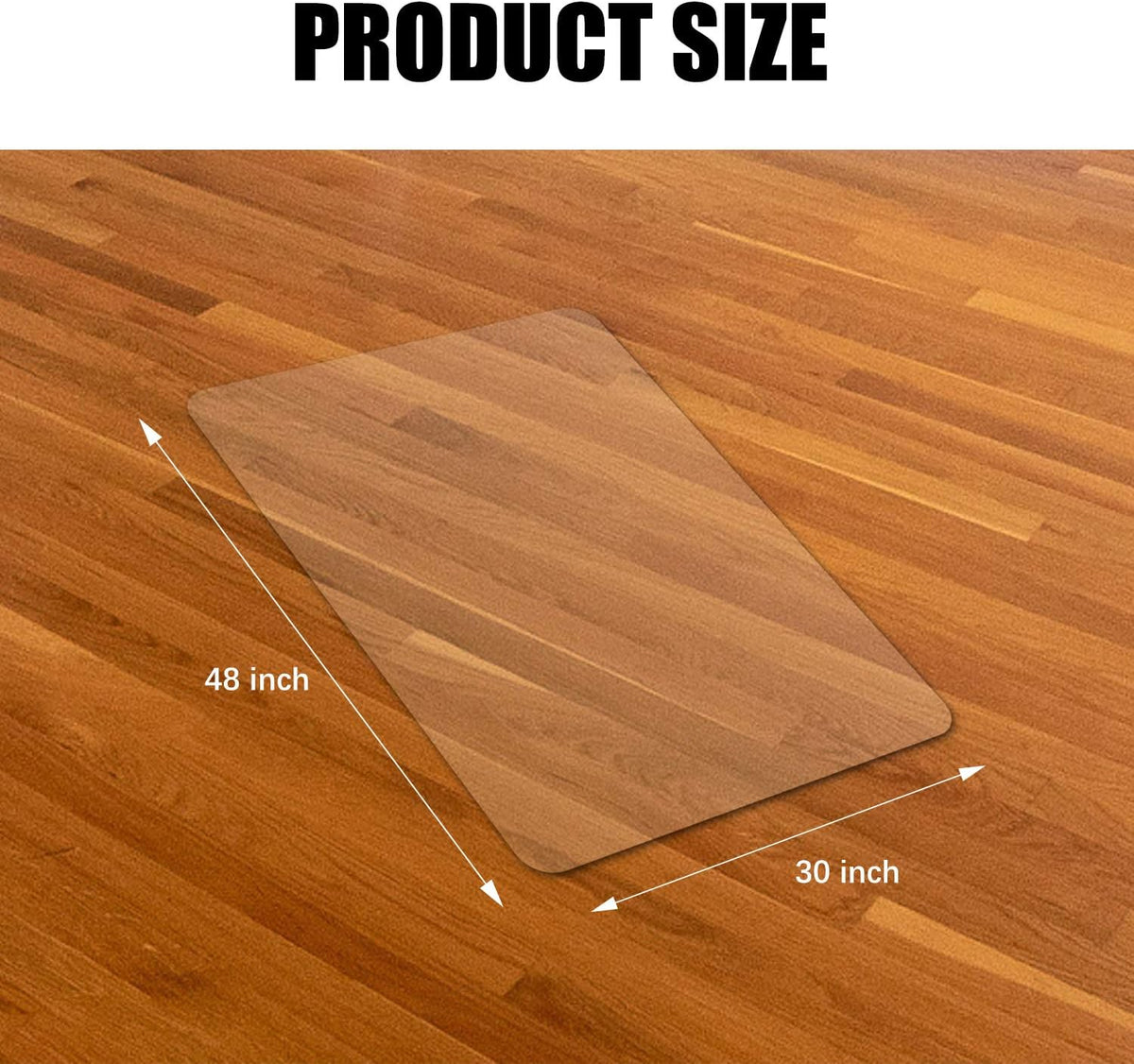 Lámpara Kuyal tapete transparente para silla, uso en suelos duros, 48.0 x 36.0 pulgadas, protector de suelo para oficina u hogar