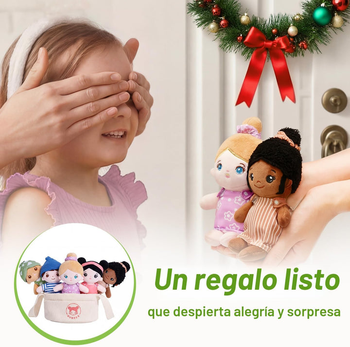 OUOZZZ Muñecas suaves para bebé, juego de 5 muñecas multiculturales...