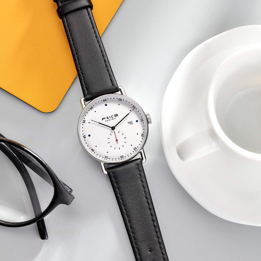 FEICE Relojes para hombres Mecanico Automático 5ATM Resistente al agua Acero inoxidable Relojes de lujo para uso casual, negocio y vestir FF019