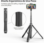 ATUMTEK Trípode para selfie stick de 51 pulgadas, soporte extensible todo en uno con control remoto Bluetooth, rotación de 360° para iPhone y Android, grabación de video, vlogging, transmisión en vivo, color negro