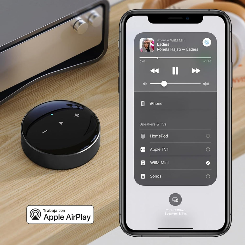 WiiM Mini transmisor de música Wi-Fi, AirPlay 2 y audio de alta resolución