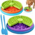 2 cuencos de alimentación lenta para perros, 3 niveles con 2 cucharas de silicona para reducir el aburrimiento y la ansiedad, antideslizante, interactivo, rompecabezas para perros, juguete de
