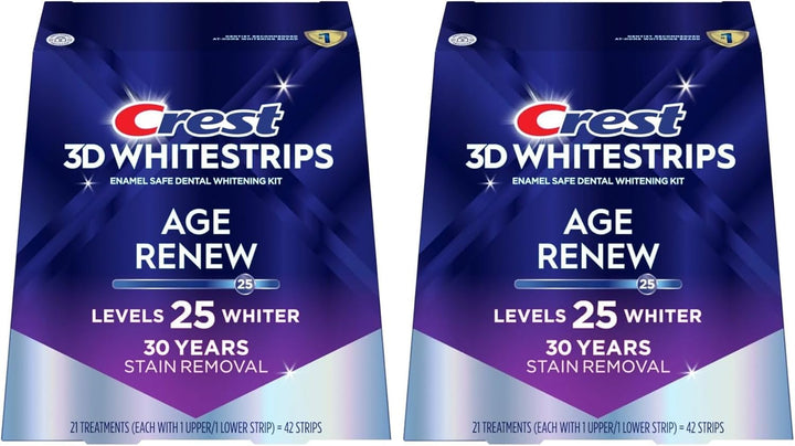 Crest 3D Whitestrips Age Renew - Kit de blanqueamiento de dientes,...