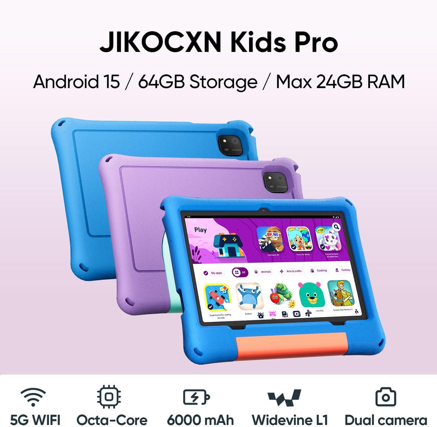 JIKOCXN Tableta para niños, tableta Android 16 para niños de 10 pul...