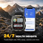 Reloj inteligente resistente para hombre, reloj inteligente original, reloj inteligente impermeable para hombres de trabajo de construcción, con rastreadores de fitness, monitor de frecuencia cardíaca, IP68, podómetro, modos de entrenamiento y más