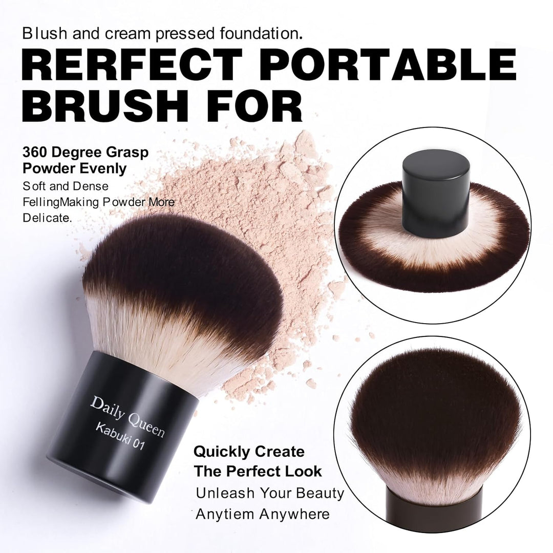 Juego de 25 brochas de maquillaje, color negro, profesional Kabuki,...